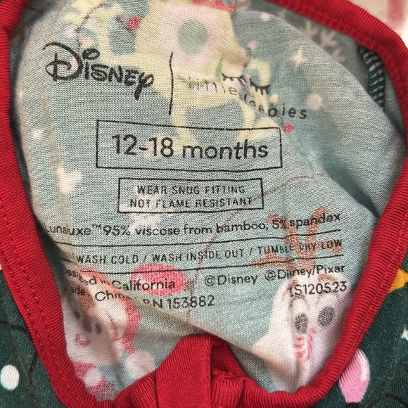 Little Sleepies Disney Christmas Party zippy 12-18 months EUC - Picture 3 of 3
